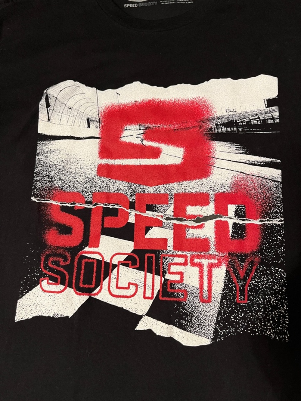 Speed Society Men's Black Graphic Tee - Medium